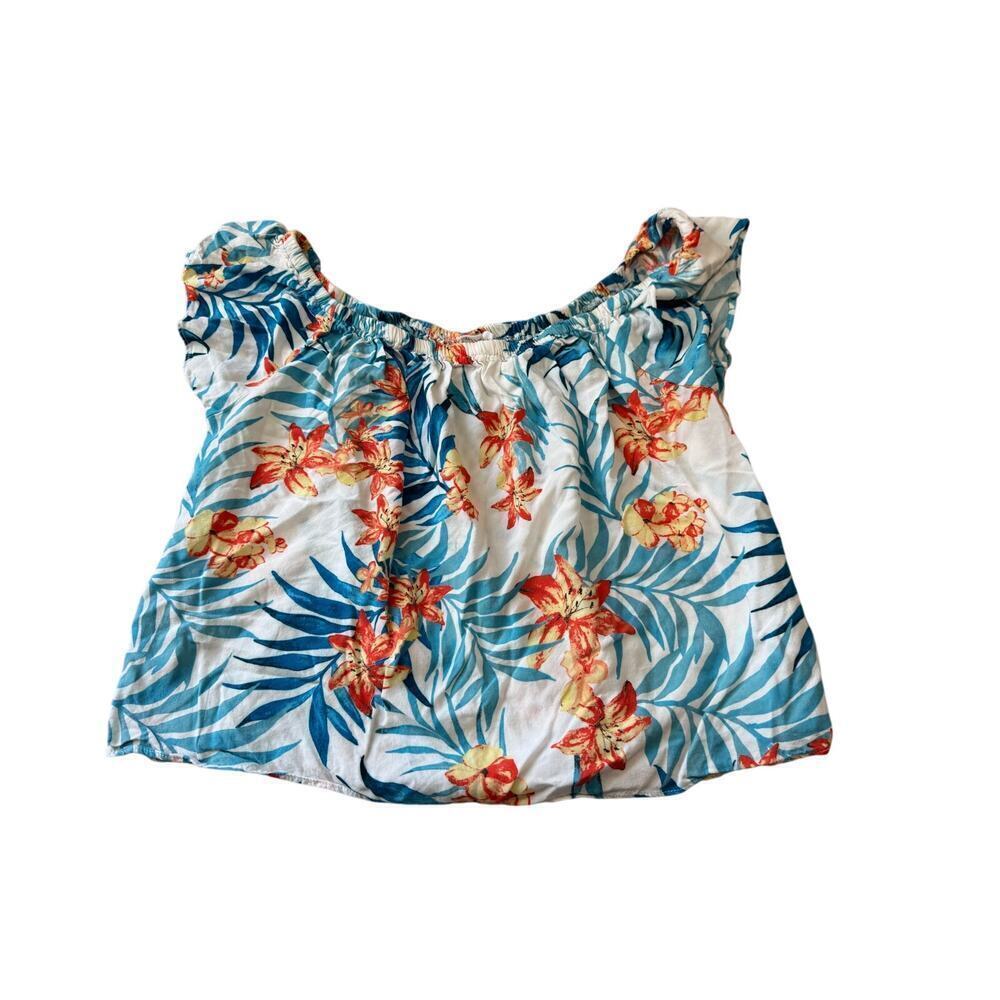 RIP CURL tank top/shirt size women's Medium, floral print; lightweight; cropped